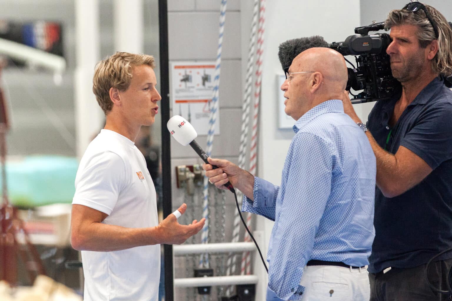 26-08-2017: Turnen: WK selectiewedstrijd: Zwijndrecht
interview Epke Zonderland met Hans van Zetten, 
tweede WK kwalificatiewedstrijd, Zwijndrecht