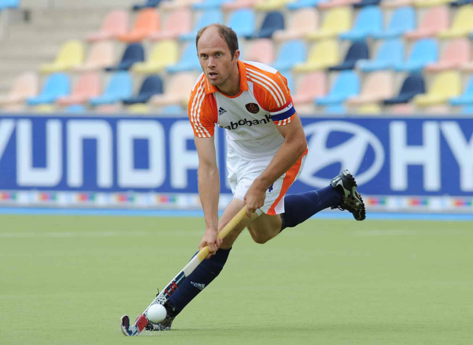 31-07-2010 : HOCKEY : ABN AMRO CHAMPIONS TROPHY HOCKEY MEN : NEDERLAND - SPANJE : MONCHENGLADBACH (DUITSLAND)
Teun de Nooijer.
Foto : Ben Haeck