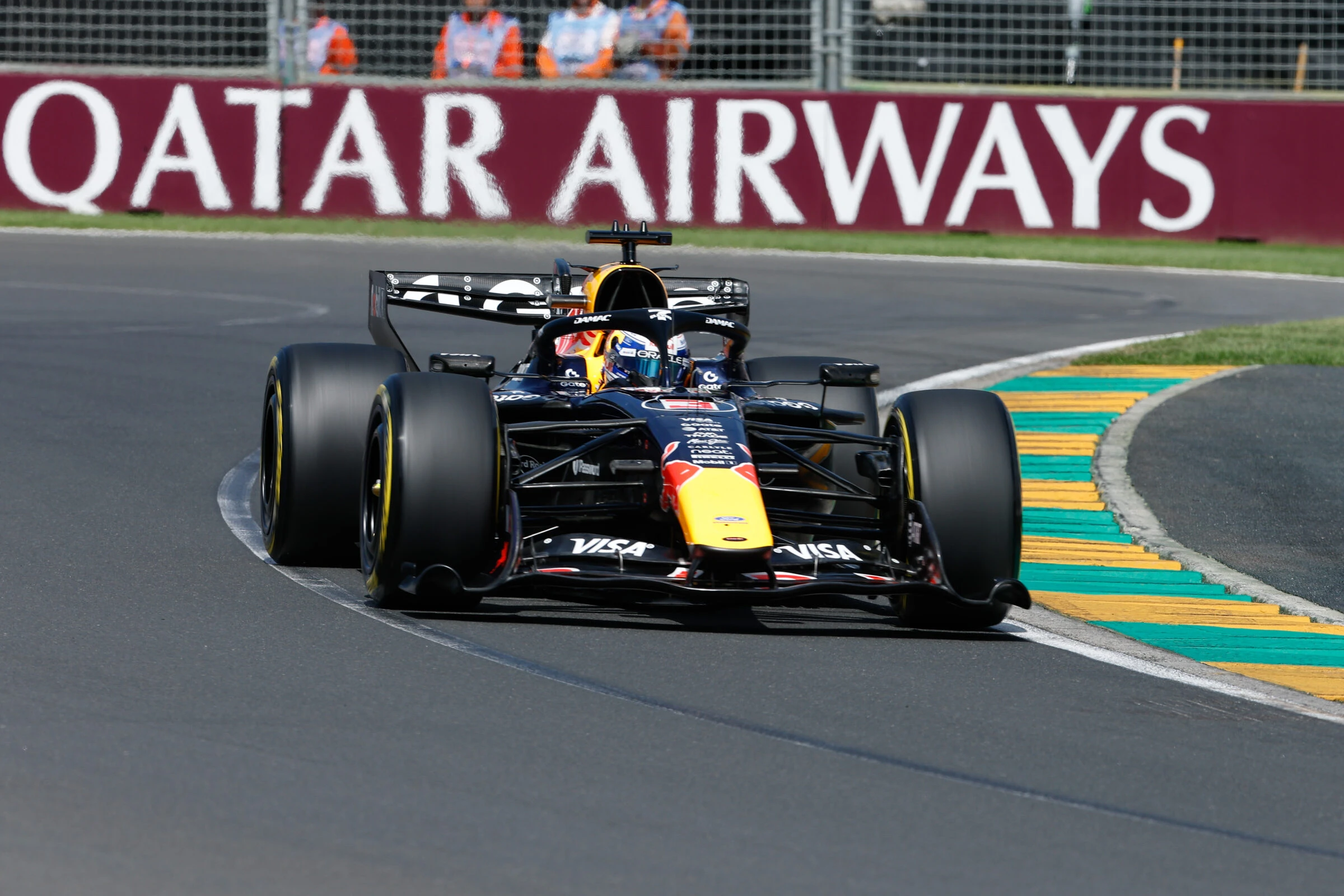 Max Verstappen in actie tijdens de GP van Australië F1