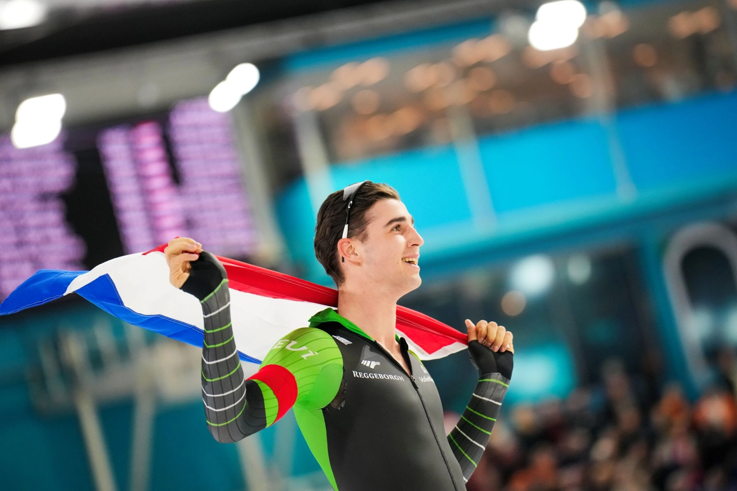 Jenning de Boo met Nederlandse vlag