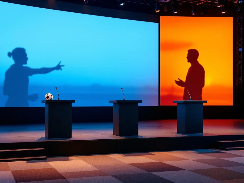 Professionele conferentiezaal met drie sportgerichte podiums
