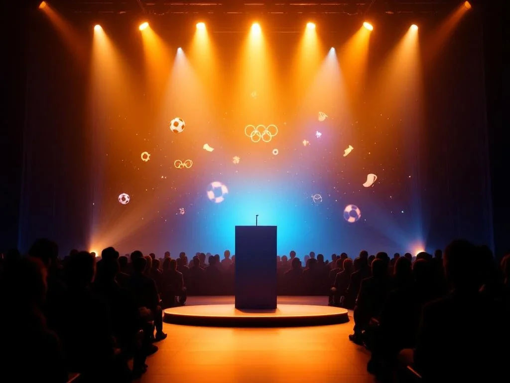 Moderne conferentiepodia met podium